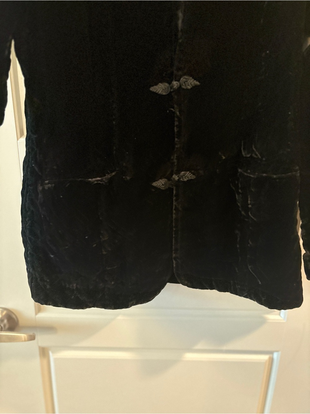 Coldwater Creek Black Velvet Asian-Inspired Jacket Size Medium - Picture 6 of 14